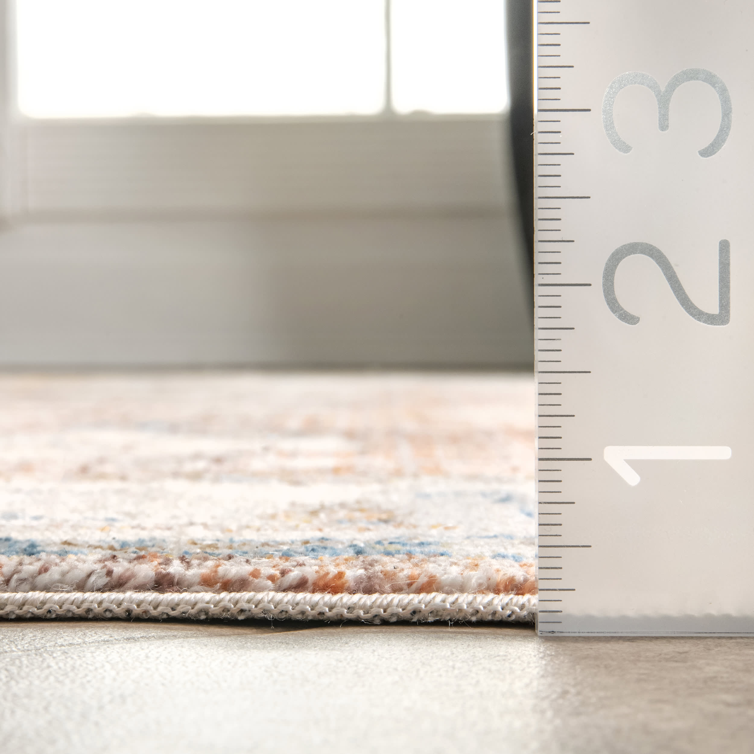 Distressed Foliage Area Rug - Light Brown Bohemian Style - Perfect for Living Room, Bedroom & Boho Home Decor
