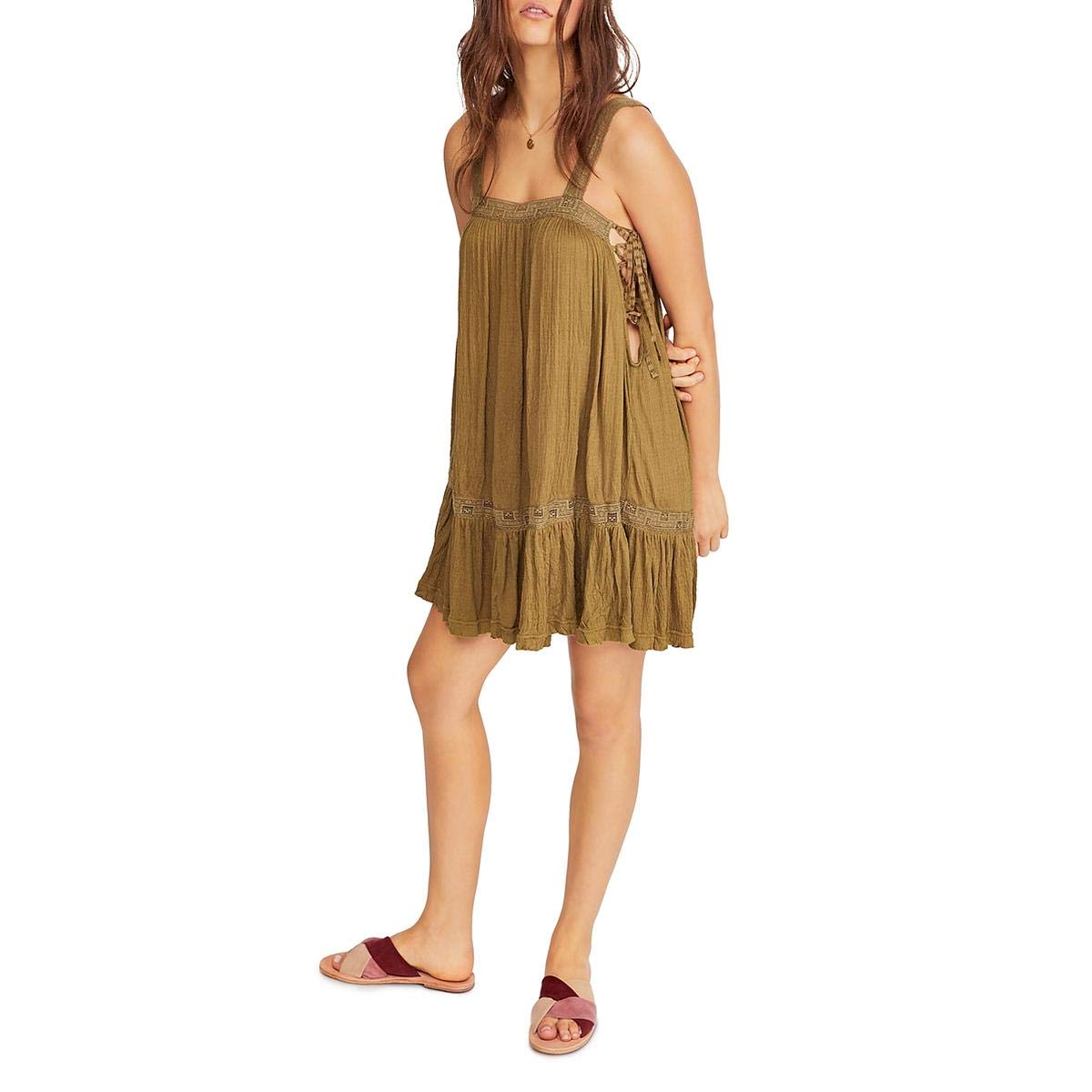 Free People Sweet Thing Tunic Dress - Women's Boho Floral Print Tunic Top (Size 4-6, Moss Green) | Perfect for Summer Festivals, Beach Vacations & Casual Outings