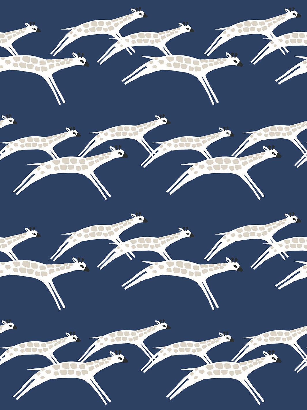 Galloping Giraffes Nursery Wallpaper - Navy Blue Animal Print Wall Decor by Tea Collection | Perfect for Kids' Rooms & Playrooms