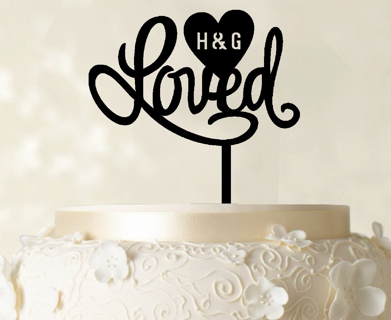 Personalized Wedding Cake Topper with Custom Initials & Names - 6