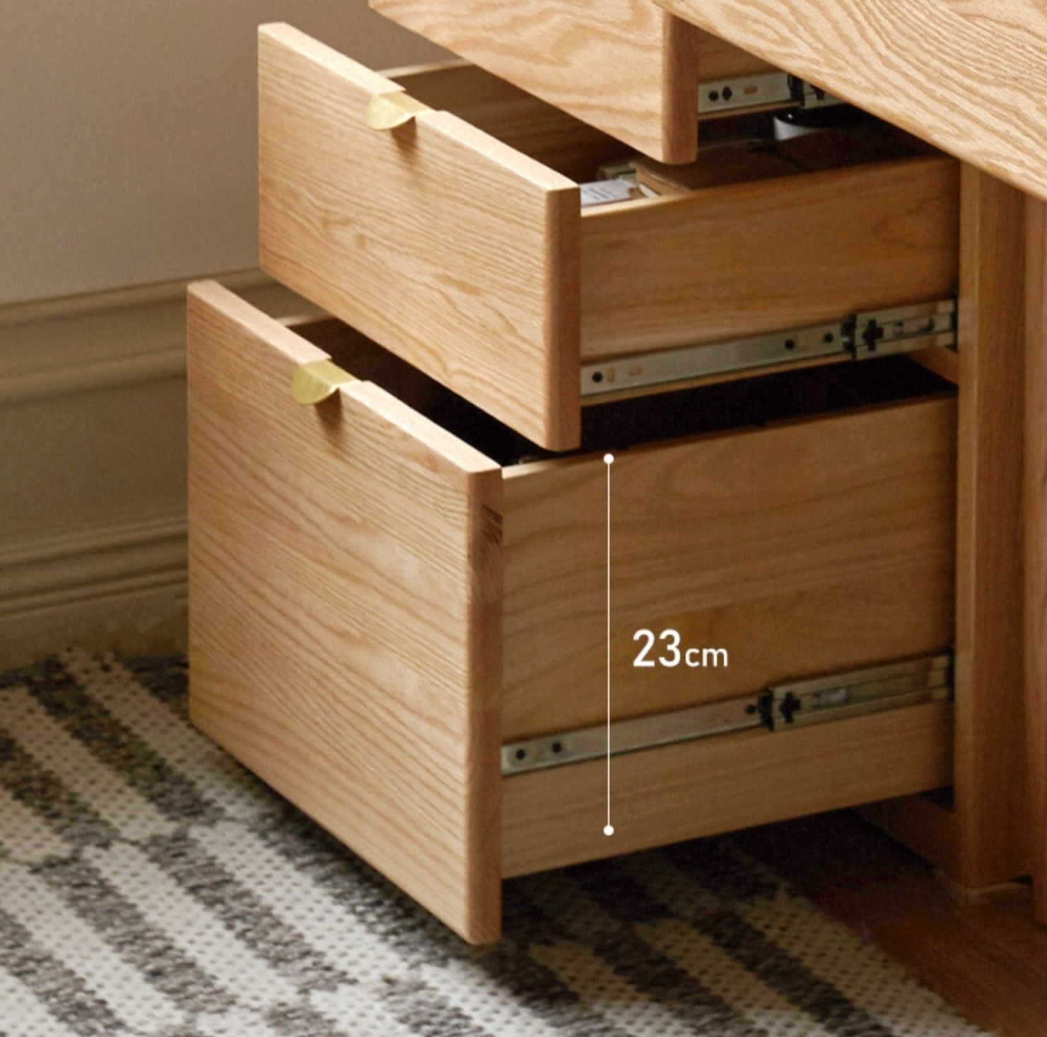 Stylish Oak Solid Wood Nordic Dressing Table - Modern Vanity Desk for Bedroom & Makeup Area | Perfect for Home Decor & Beauty Routine