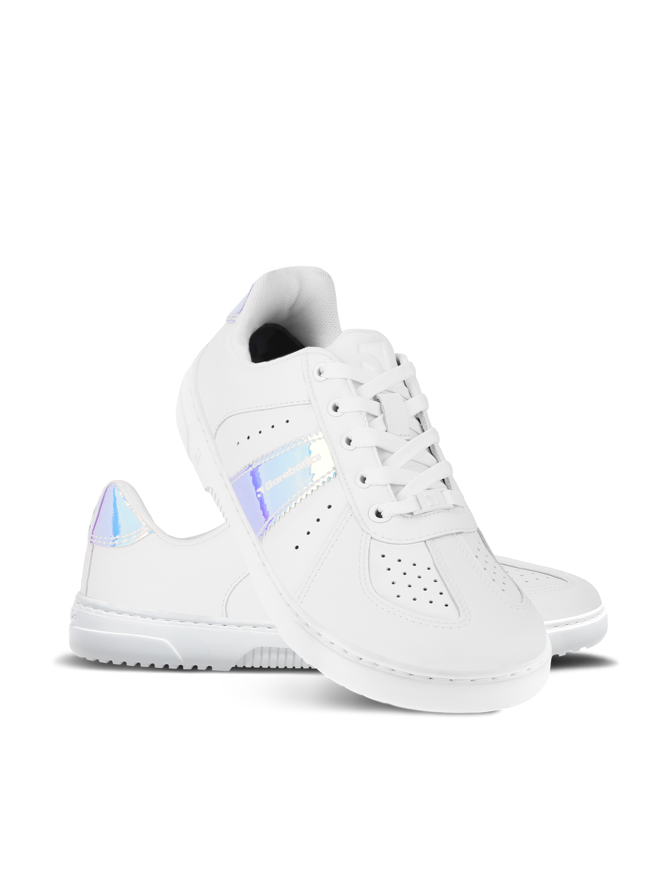 Barefoot Sneakers for Women - Barebarics Icara White & Pastel Iridescent Minimalist Shoes | Comfortable Zero Drop Walking Shoes for Gym, Running & Everyday Wear