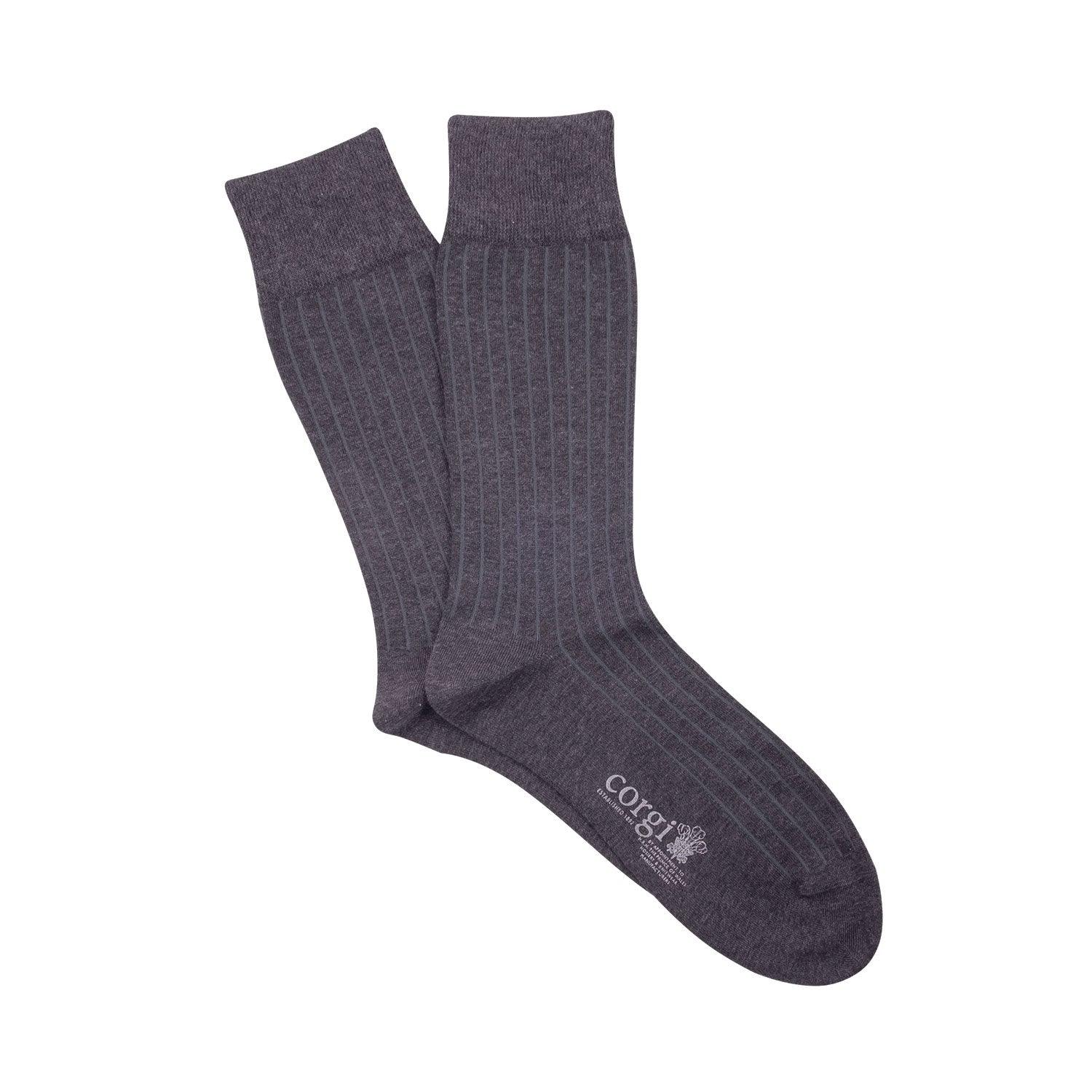 Brecon Ribbed Cotton Socks for Men - Soft & Comfortable Casual & Dress Socks - Perfect for Work, Travel & Everyday Wear