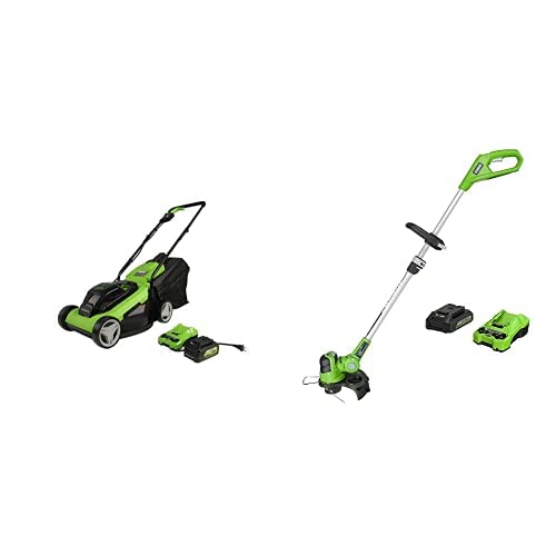 Greenworks 24V 13-Inch Cordless 2-in-1 Push Lawn Mower with 12