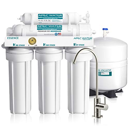 APEC Water Systems ROES-50 Essence Series 5-Stage Reverse Osmosis Water Filter System - 50 GPD Ultra Safe Certified for Clean Drinking Water | Under Sink Installation | Home & Office Use