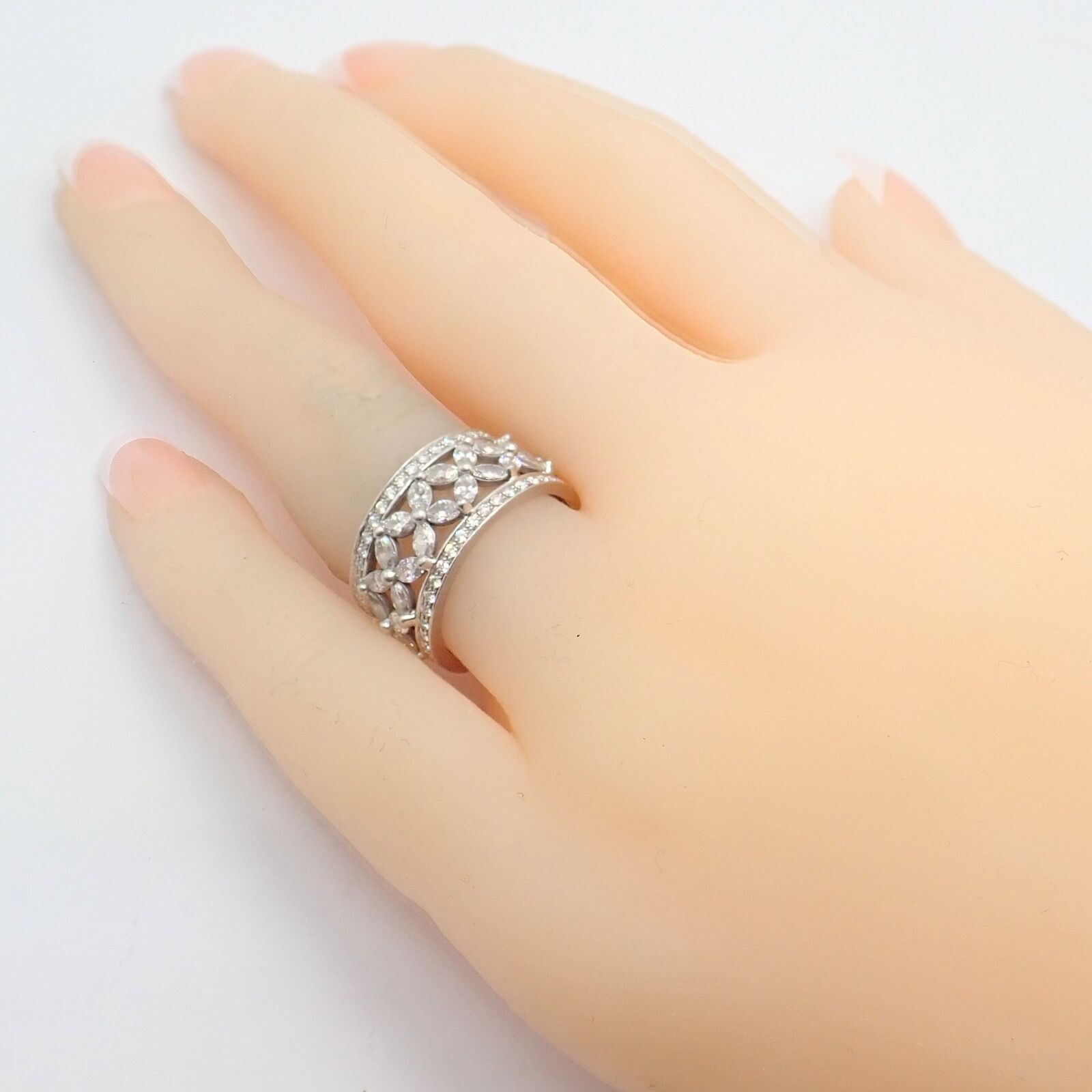 Authentic Tiffany & Co Platinum 2.34ctw Diamond Victoria Wide Band Ring Size 5.5 - Elegant Wedding, Anniversary & Special Occasion Jewelry Gift for Women