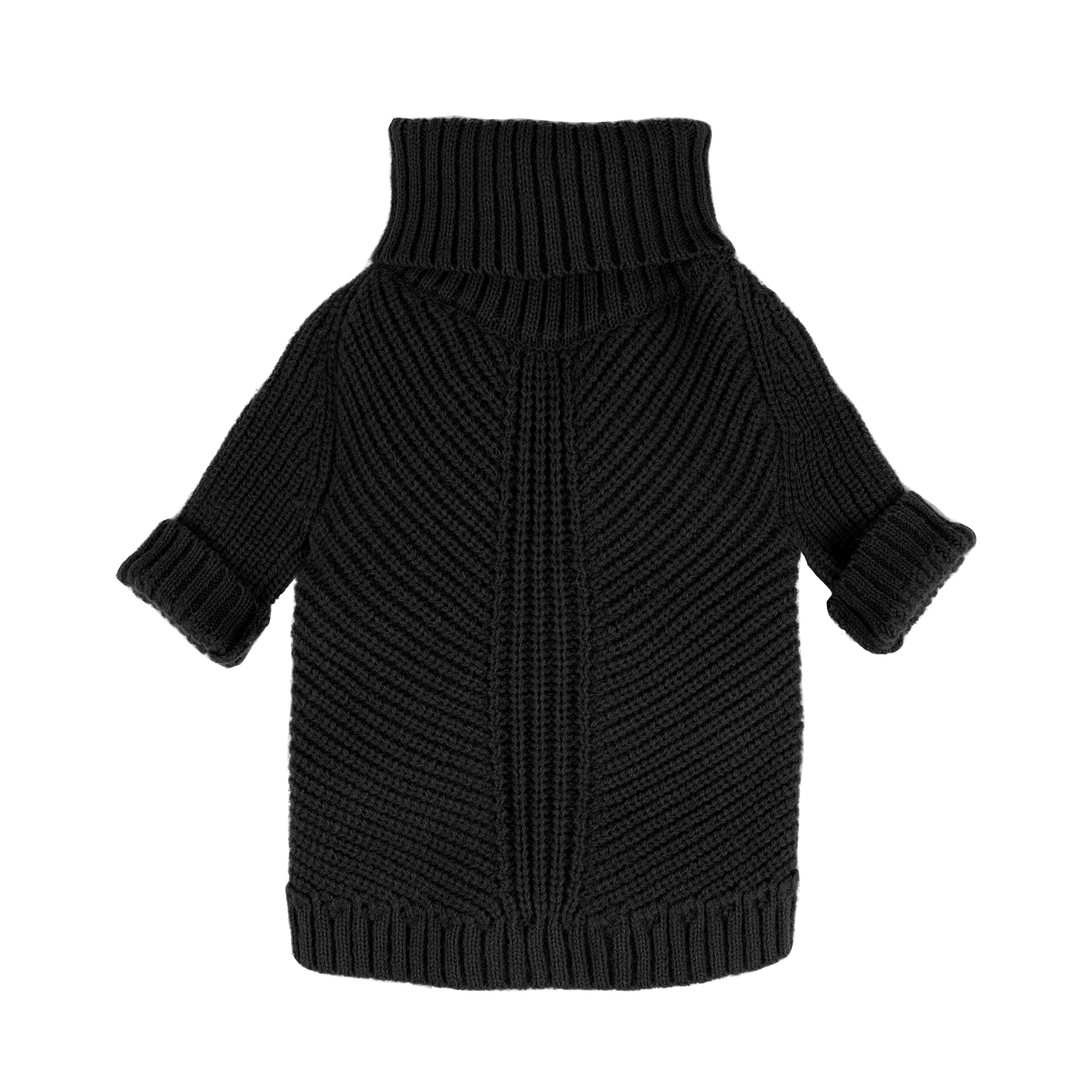 Fitwarm Dog Turtleneck Sweater - Thermal Knit Pet Coat for Small Dogs & Cats - Winter Warmth at Home & Outdoors