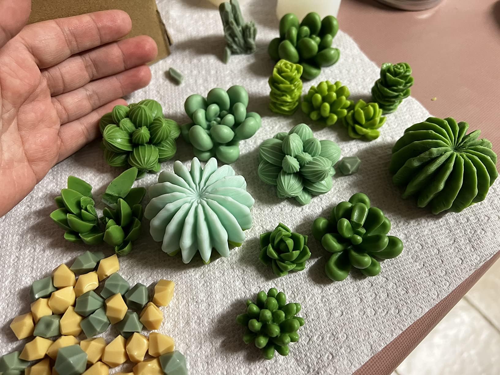Palksky 10 Pcs Silicone Succulent Molds - 3D Cactus Candle & Epoxy Resin Molds for DIY Wax Melts, Soap Making, Christmas Crafts - Perfect for Home Decor, Wedding Favors & Gift Making