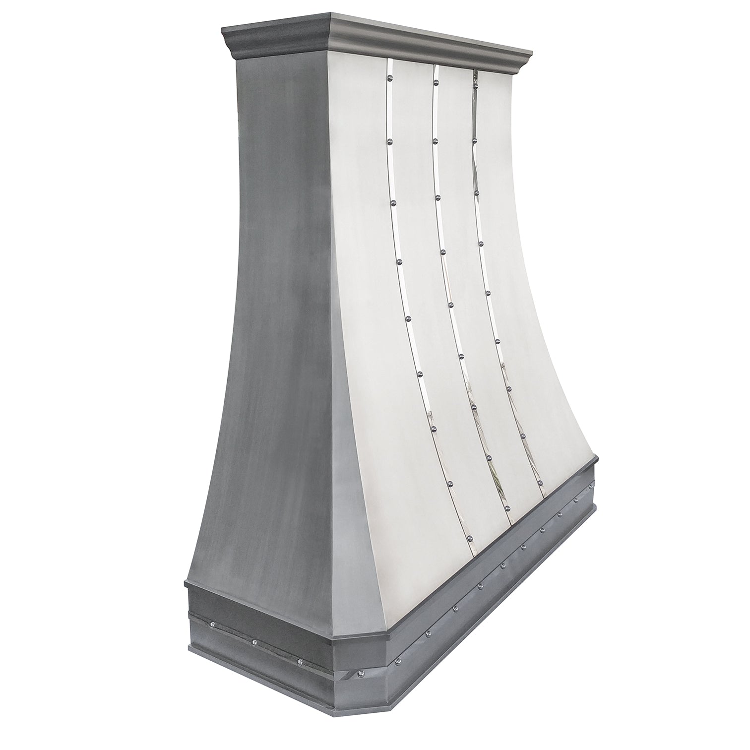Premium RHM Curved Handcrafted Stainless Steel Custom Range Hood H3 C3TRM - Professional Kitchen Ventilation for Home Chefs & Restaurants