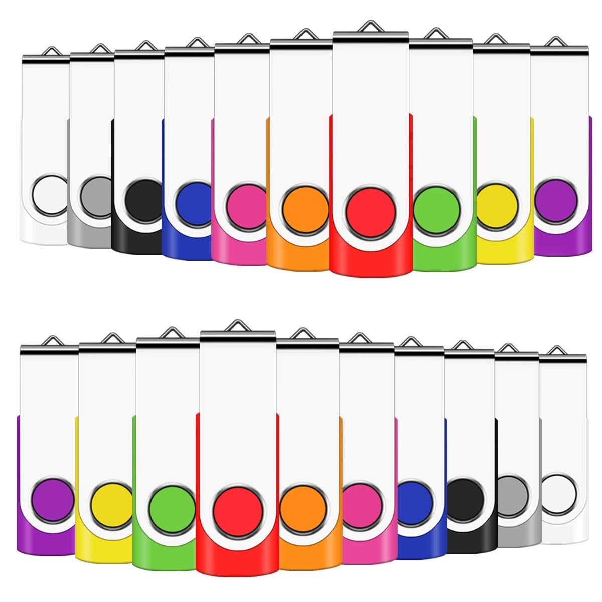 2GB USB Flash Drives Bulk Pack of 100 - USB 2.0 Memory Sticks for Data Storage, Multi-Colored Thumb Drives - Perfect for Office, School, Events & Promotional Giveaways