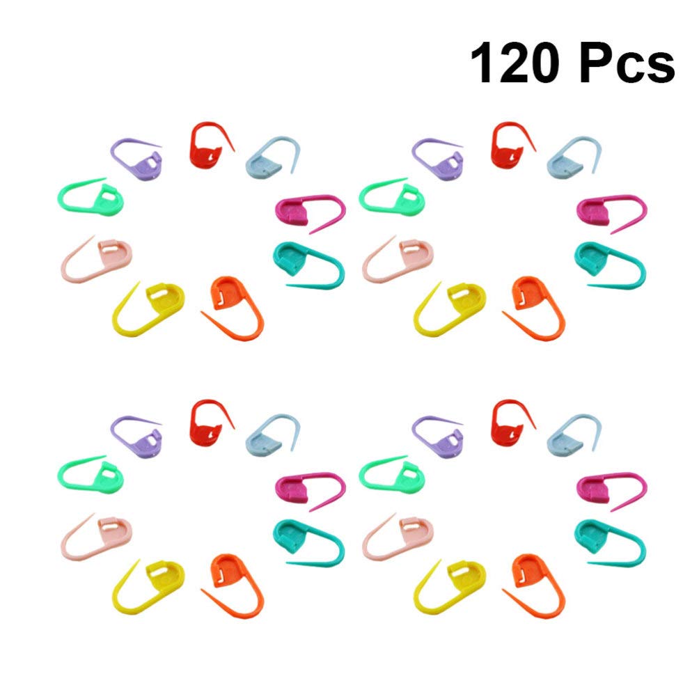 EXCEART 120Pcs Plastic Crochet Locking Stitch Markers with Storage Box - Knitting Needle Clips for Weaving, Sewing, DIY Crafts & Quilling - Perfect for Yarn Projects, Scrapbooking & Handmade Gift Making