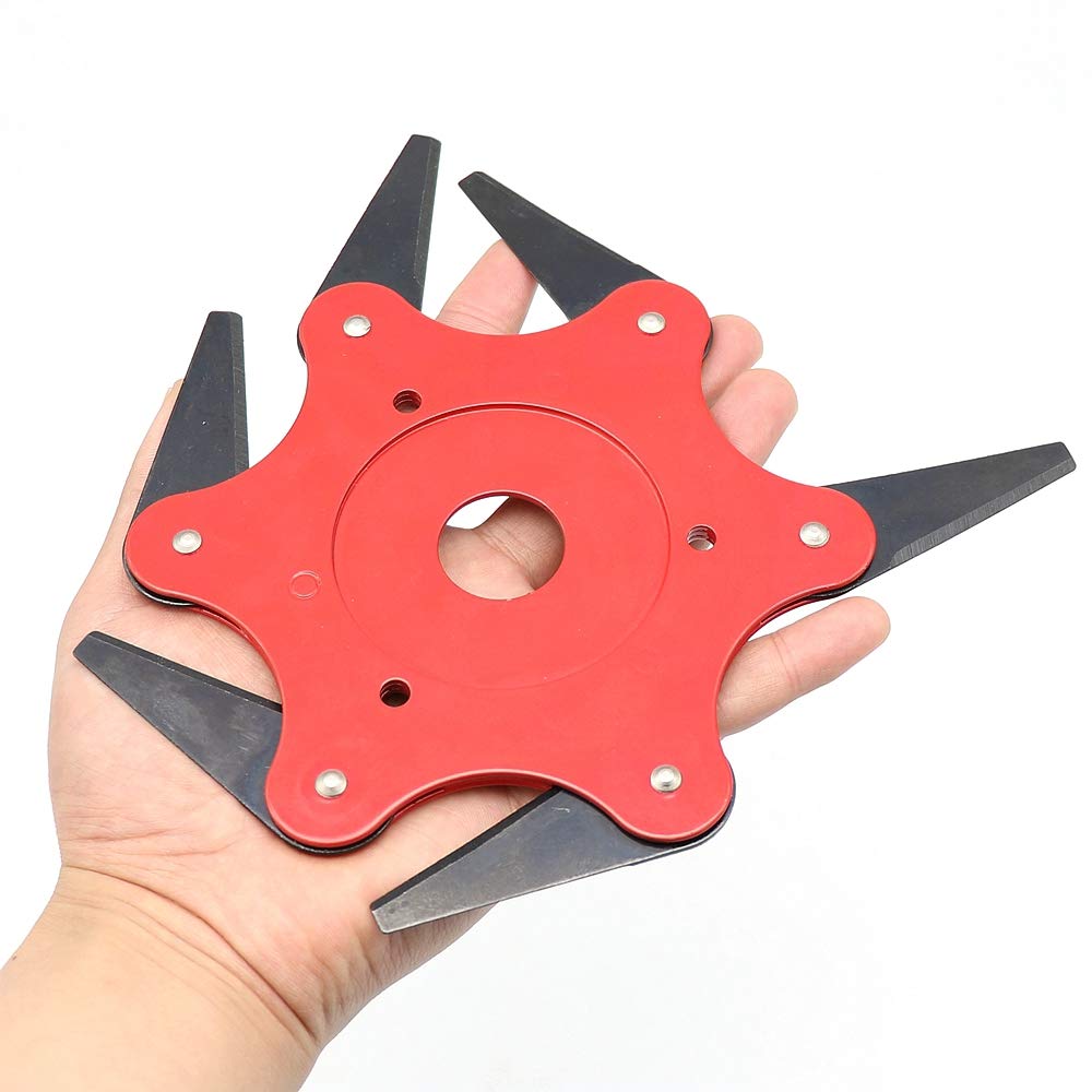 6 Teeth Blade Trimmer Head - Heavy Duty Lawn Mower Brush Cutter Replacement for Grass & Weeds - Perfect for Yard Maintenance, Landscaping & Gardening Accessories