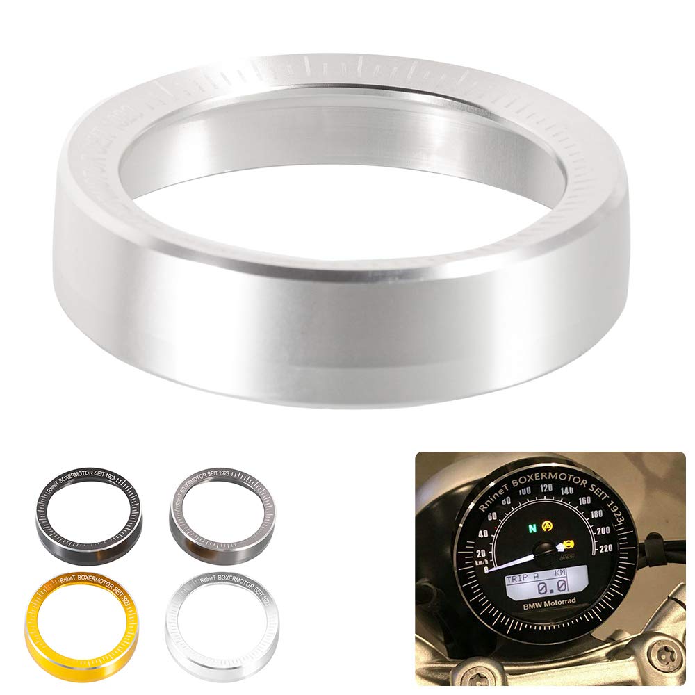 CNC Aluminum Motorcycle Speedometer Bezel Gauge Ring Tachometer Trim Cover for BMW R Nine T R9T 2016-2019 - Silver | Durable Upgrade Accessory for Custom Bike Builds & Restoration Projects