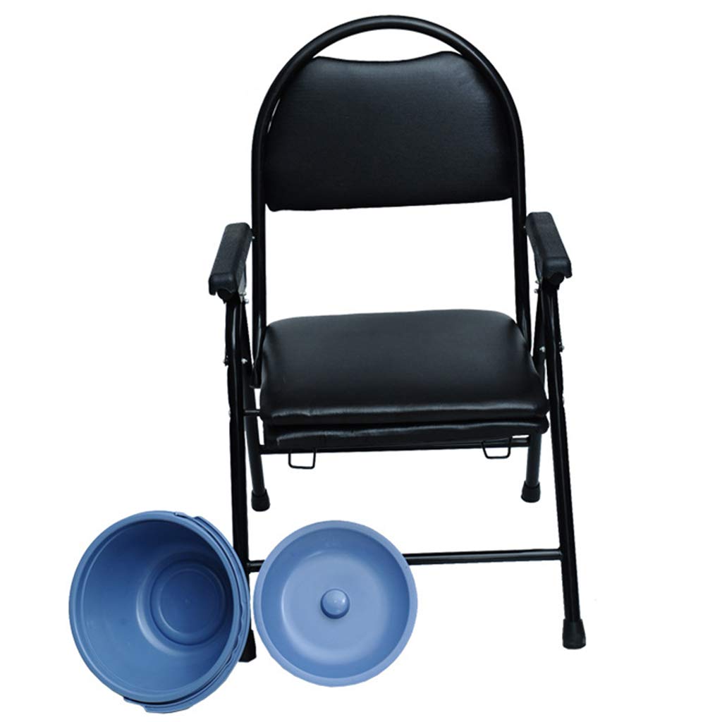 Foldable Commode Chair with Removable Padded Seat - Portable Toilet Chair for Elderly & Disabled - Bedside, Bathroom & Shower Safe Medical Potty Chair - Ideal for Home Care, Post-Surgery & Mobility Assistance