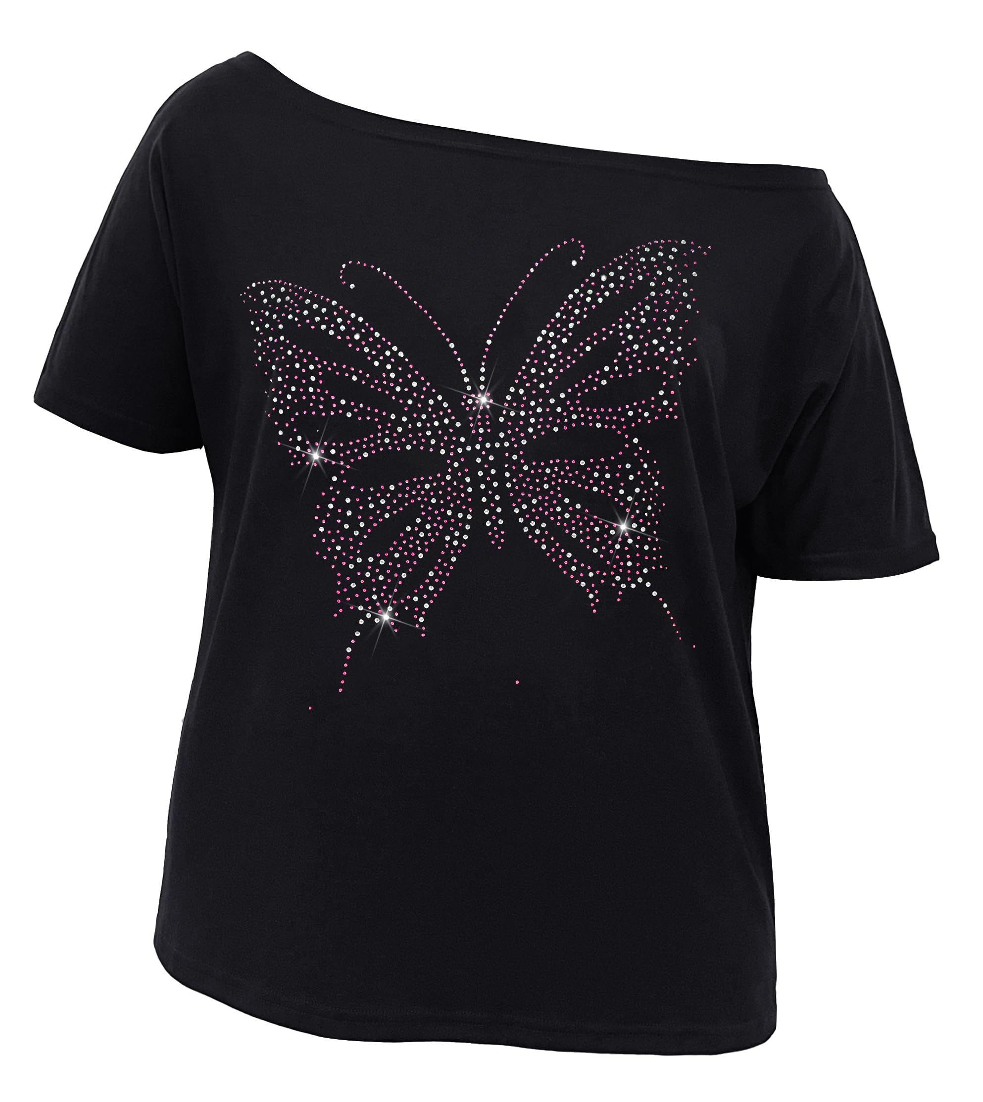 Women's Off The Shoulder Shiny Shirt - Short Sleeve Metallic Dolman Top for Casual & Party Wear (Regular & Plus Size) | Perfect for Date Night, Club Outings & Summer Vacations