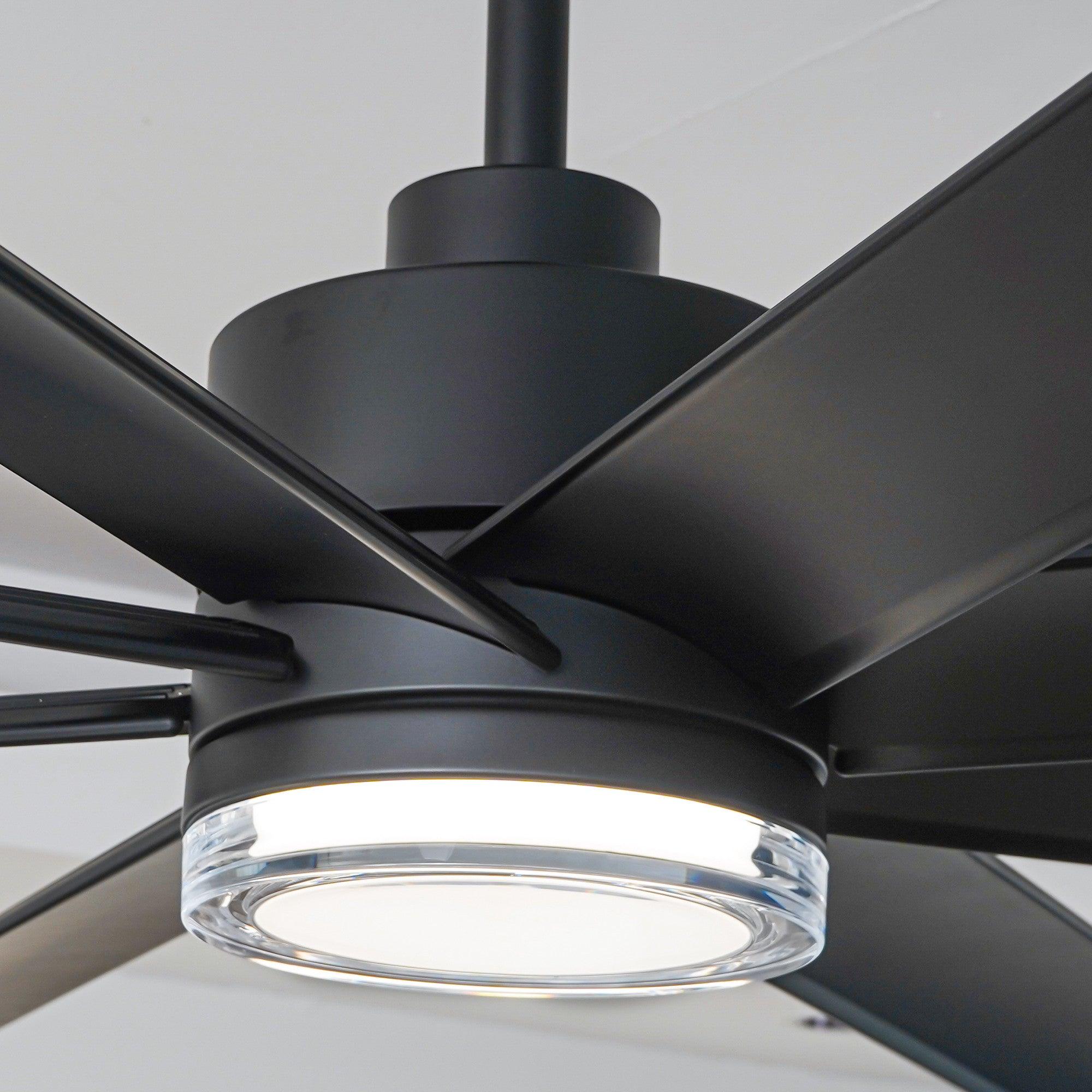 72 Inch Modern Smart Ceiling Fan with LED Light and Downrod Mount - Perfect for Living Room, Bedroom, and Office Cooling & Lighting