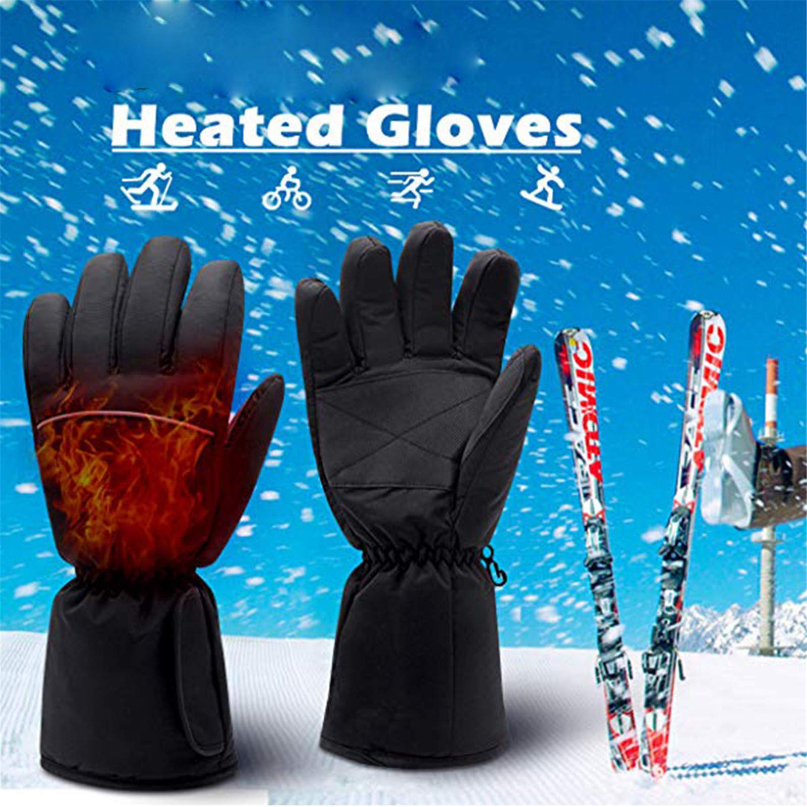 Unisex Heated Winter Gloves for Hiking & Camping - Warm Thermal Outdoor Gloves for Cold Weather - Perfect for Skiing, Snowboarding & Winter Sports