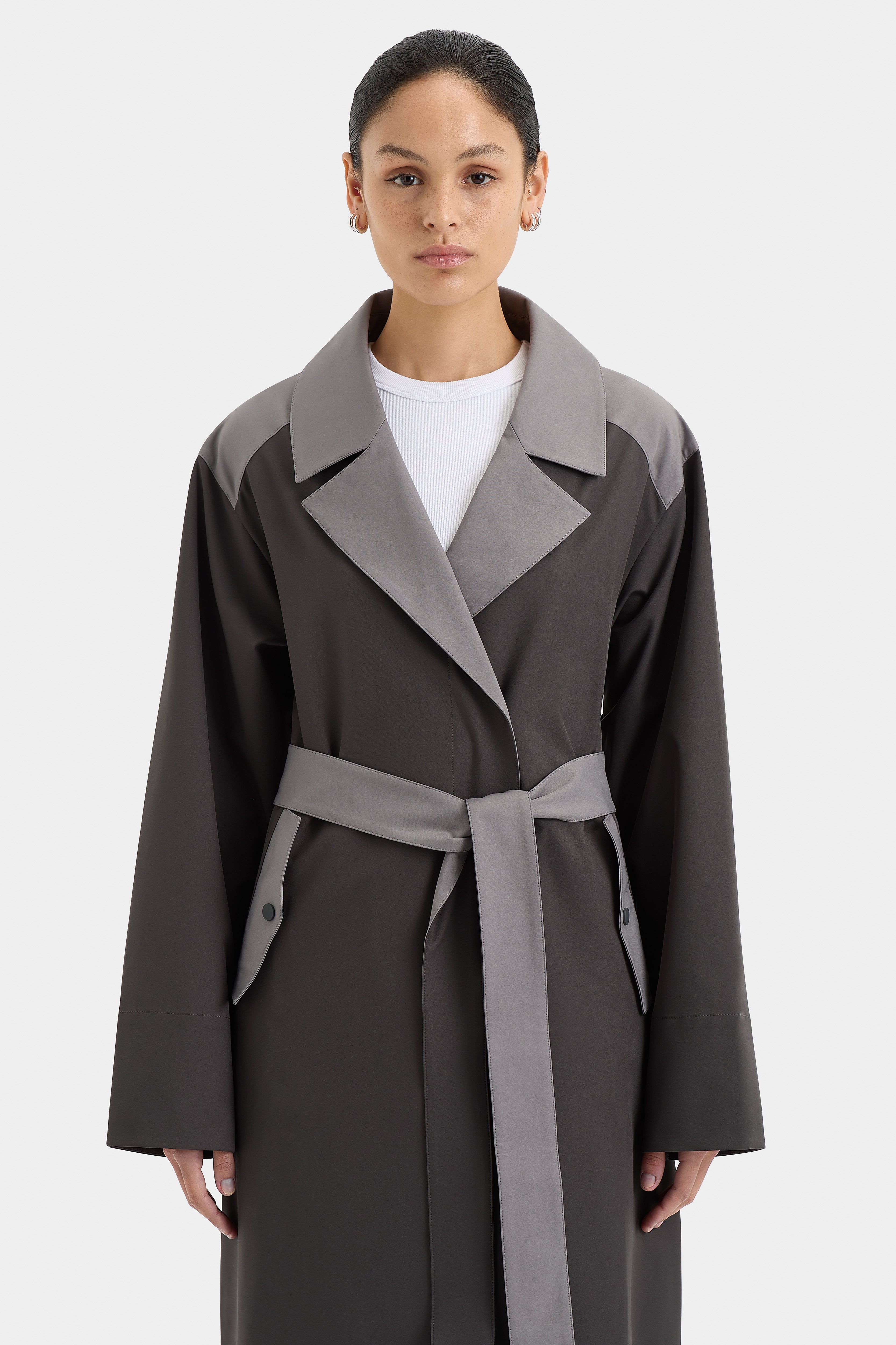 Premium Wesley Trench Coat for Men - Slim Fit Charcoal Gray Overcoat - Perfect for Business, Office & Formal Occasions