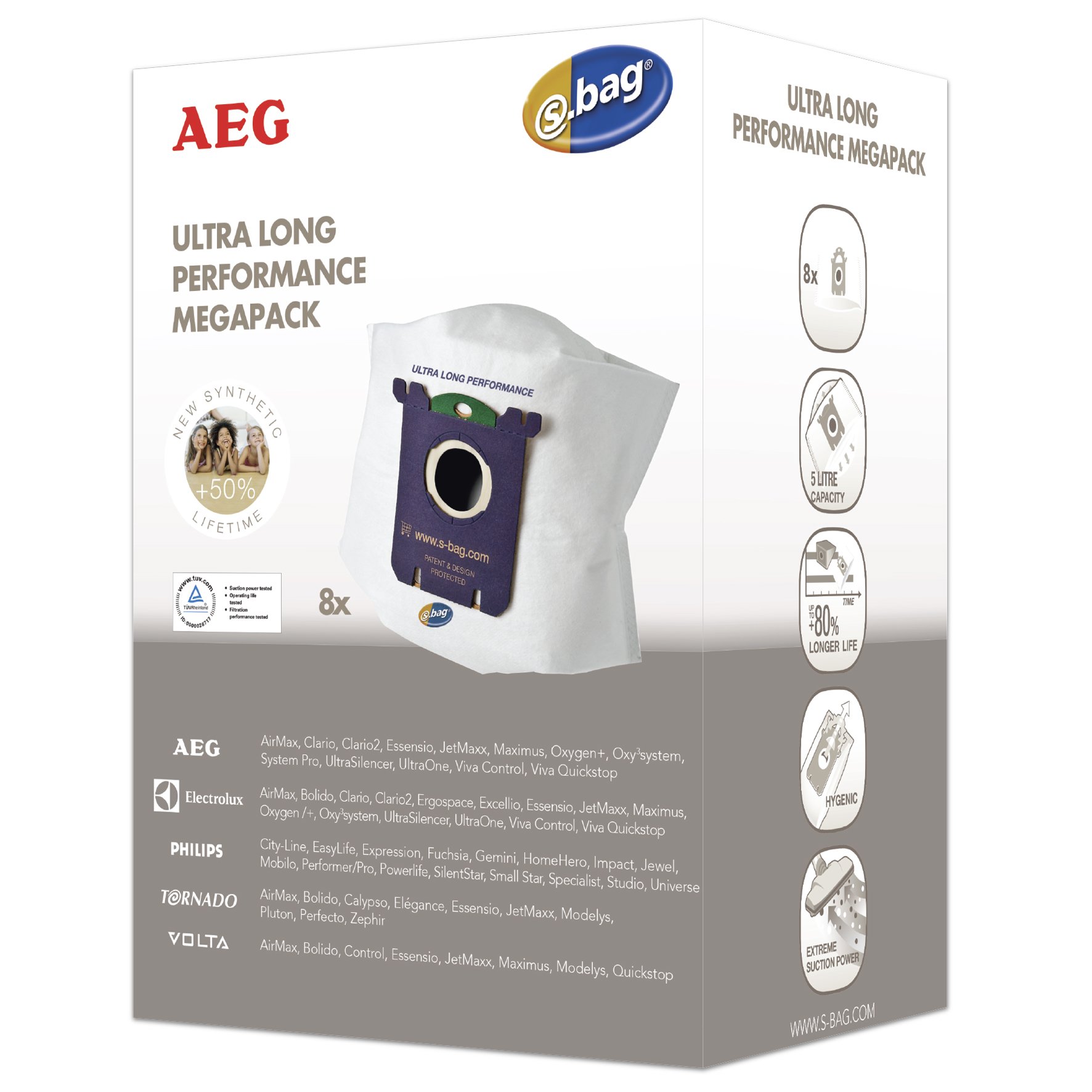 GR210M S-Bag Mega Pack for AEG Nikita Vacuum - Includes UltraSilencer, 8 GR210 Dust Bags, 1 Motor Filter & 1 Micro Filter - Perfect for Home Cleaning & Allergen Reduction