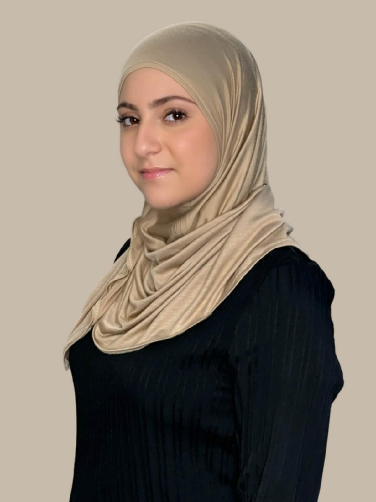 Stylish Pre-Sewn Jersey Hijab for Women - Soft & Comfortable Muslim Headscarf - Perfect for Daily Wear, Work, and Prayer