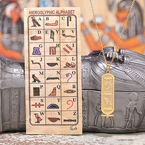 Handmade Egyptian Cartouche Pendant Name Necklace - Personalized Hieroglyph Jewelry for Women, Unique Custom Nameplate Gift for Christmas, Birthday & Special Occasions | Perfect for Boho Style, Cultural Fashion & Meaningful Gifting
