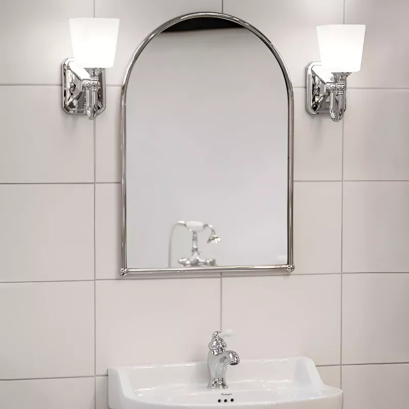 Modern Bathroom Wall Lamp - Chrome/White Frosted Finish for Vanity, Mirror, or Shower Lighting - Addislade Collection