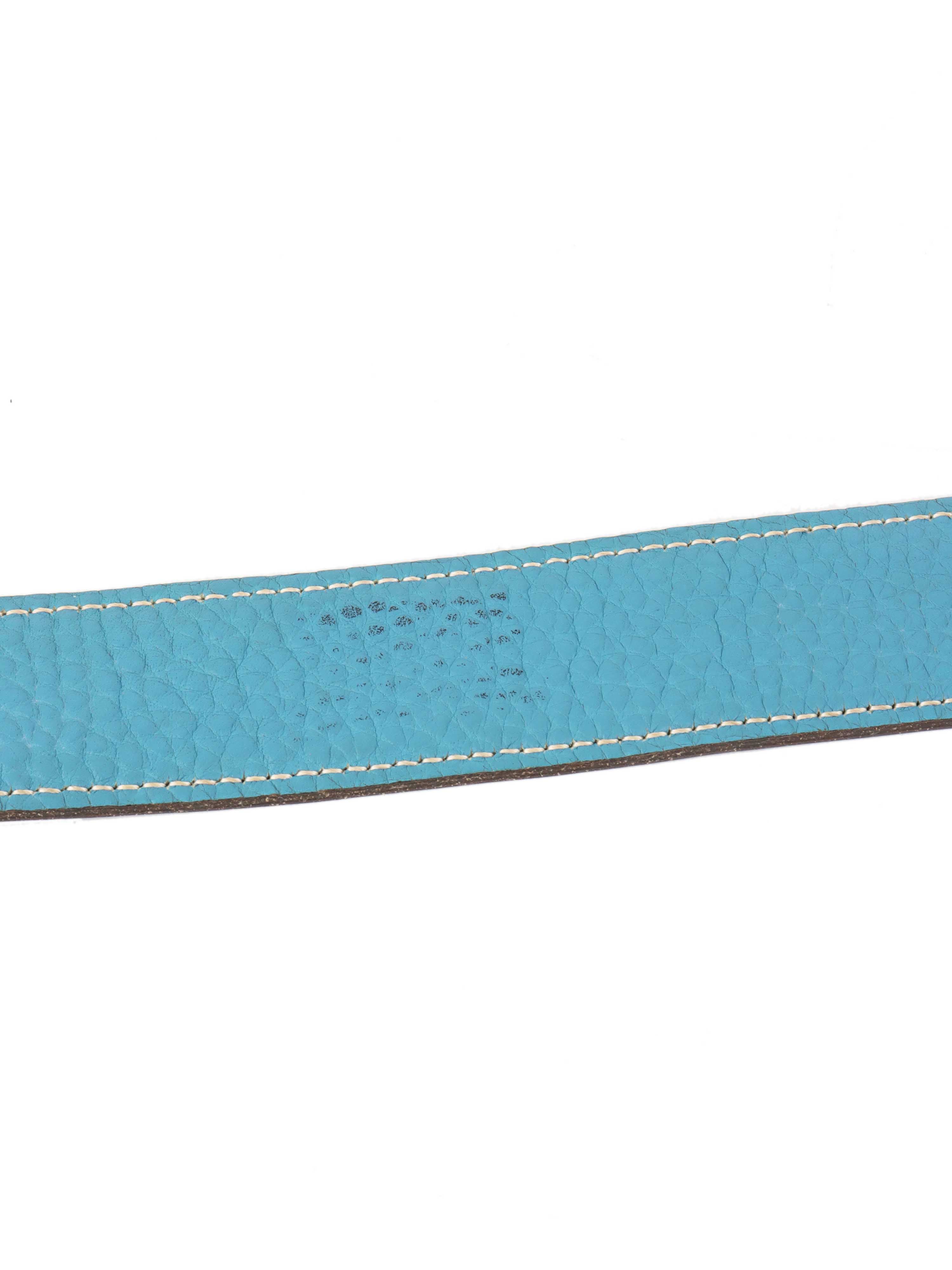 Hermes Bleu Jean Noir Leather Belt for Men - Classic Designer Reversible H Buckle Strap for Jeans, Pants & Formal Wear