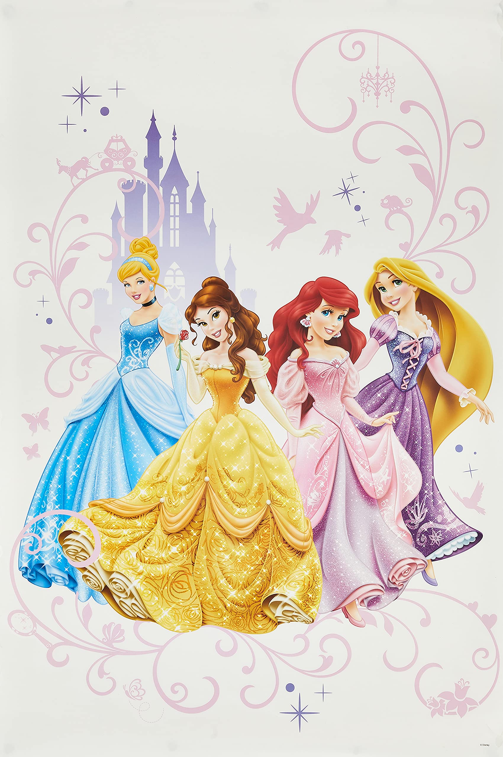 Disney Princess Peel and Stick Wall Decals - Large Removable Wall Stickers for Girls' Room Decor - Perfect for Nursery, Bedroom, Playroom & Kids' Party Decorations