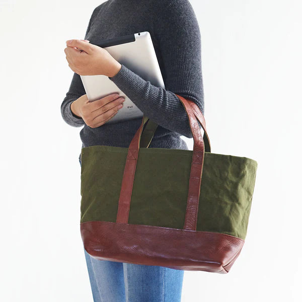 Kurashiki Hampu Canvas Tote Bag - Premium Japanese Cotton Tote Bag for Women & Men - Black - Perfect for Shopping, Work & Travel Accessories