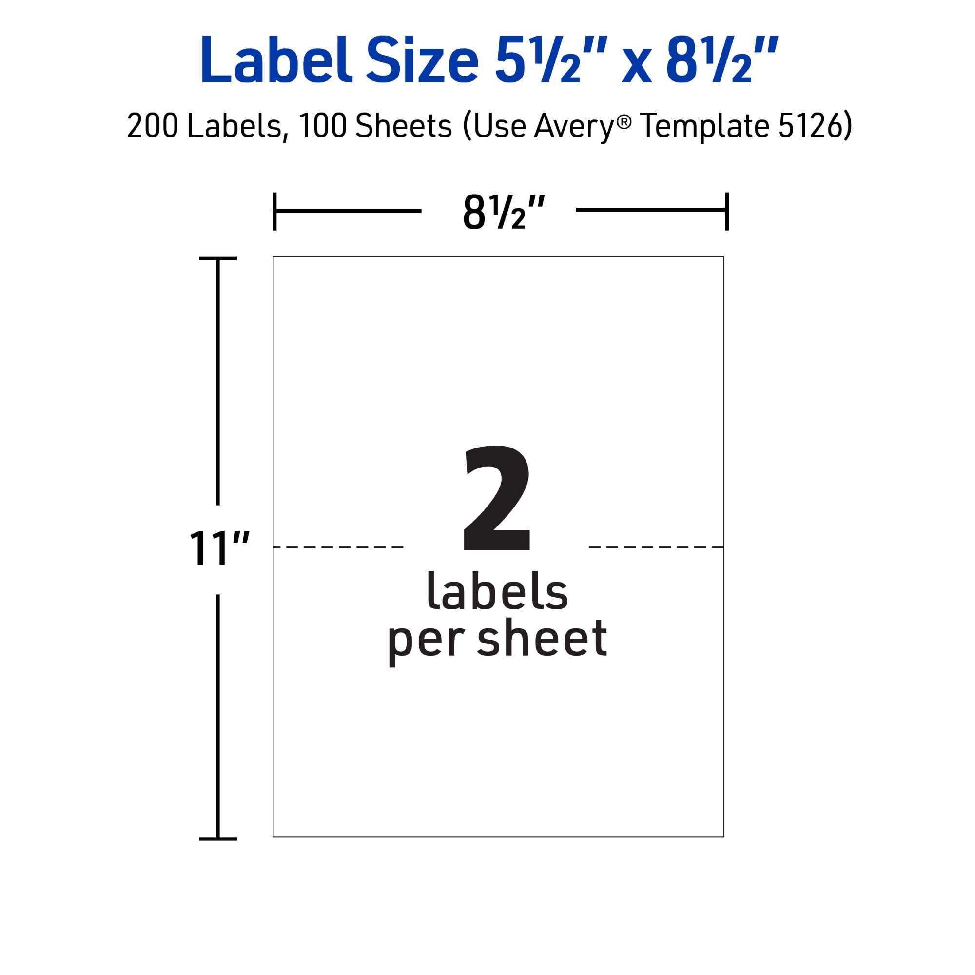 Avery 5126 TrueBlock Shipping Address Labels - 1,000 Half Sheet Labels for Laser Printers with Permanent Adhesive | Perfect for Mailing, Package Shipping & Business Correspondence