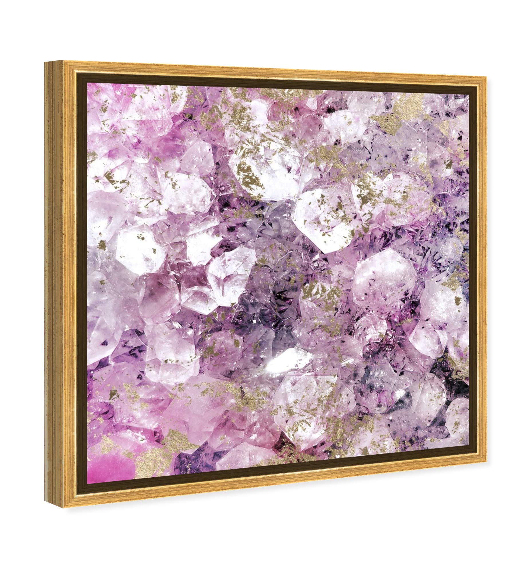 Oliver Gal Abstract Framed Wall Art - 12x12 Inch Purple & Gold Crystal Canvas Print for Romantic Home Decor | Perfect for Living Room, Bedroom & Office Wall Art