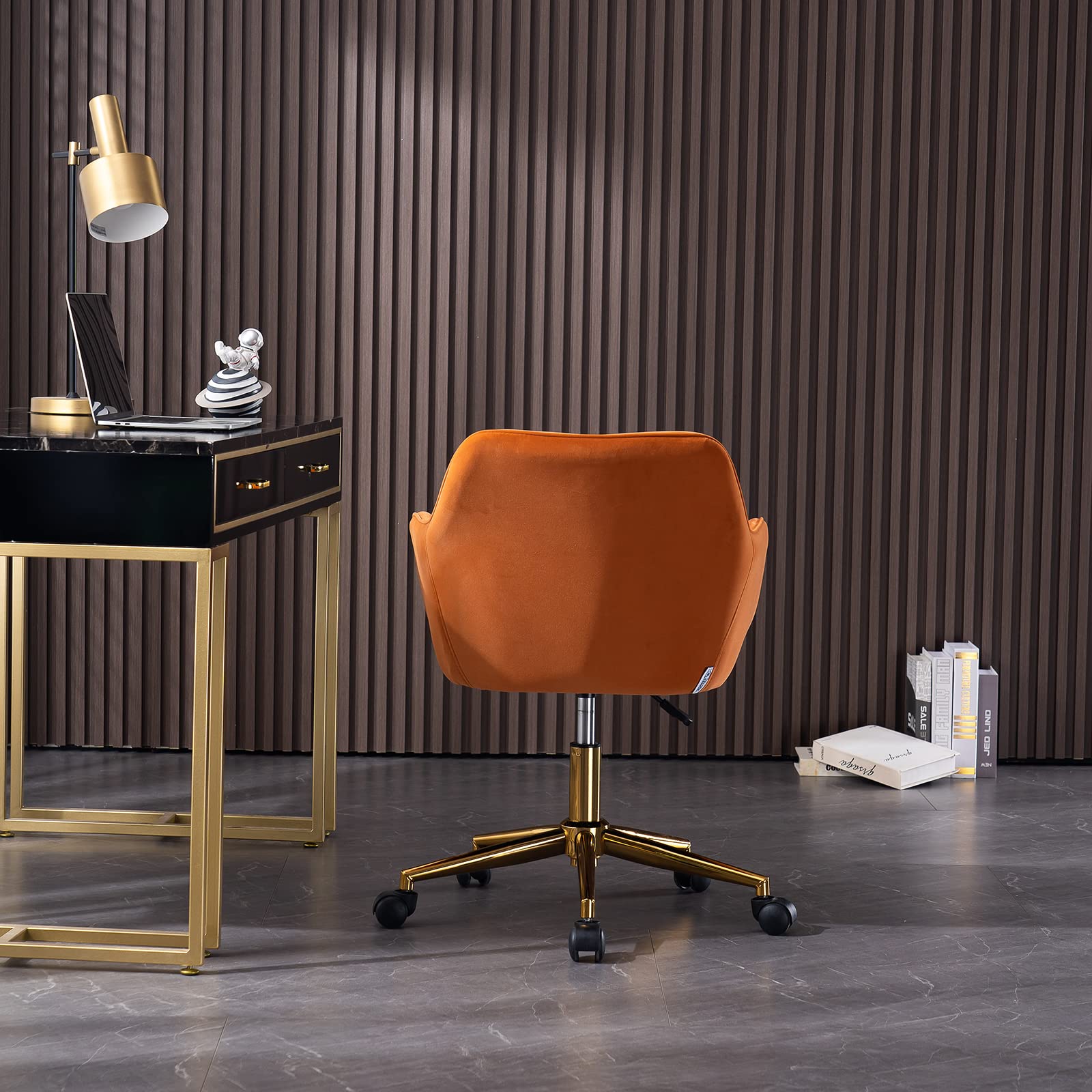 Ergonomic Home Office Chair with Lumbar Support & Adjustable Armrests - 360° Swivel Rolling Mesh Computer Desk Chair for Comfortable Work (Orange) - Perfect for Long Hours of Working, Gaming, and Online Study Sessions