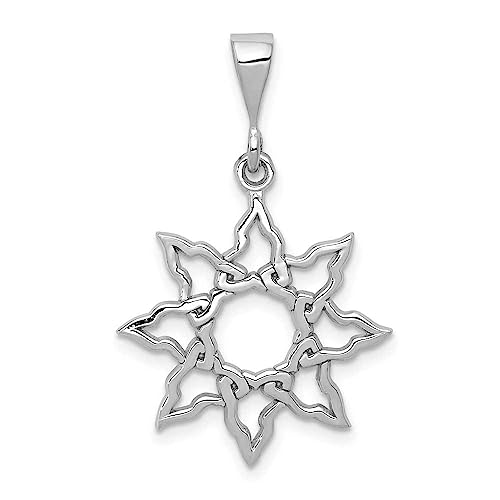 14K White Gold Solid Sun Charm Pendant Necklace for Women - Elegant Solar Jewelry for Everyday Wear, Gifts & Special Occasions