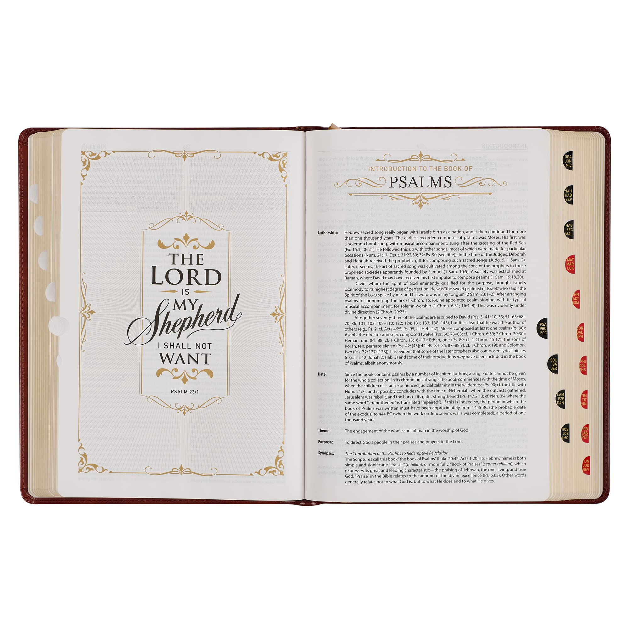 KJV Study Bible - Premium Full Grain Leather, Thumb Index, King James Version Holy Bible, Saddle Tan (Standard Print) | Perfect for Bible Study, Church Services & Christian Devotionals