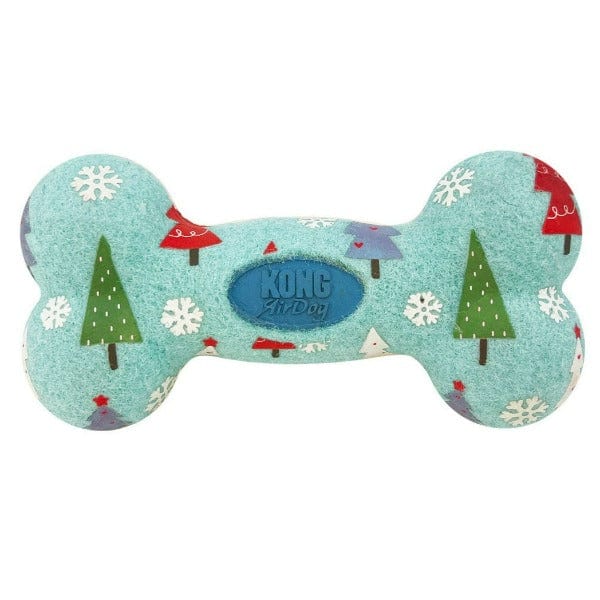 KONG Holiday AirDog Squeaker Bone - Medium Dog Chew Toy for Small to Large Dogs - Durable Interactive Play for Christmas, Thanksgiving & Festive Seasons
