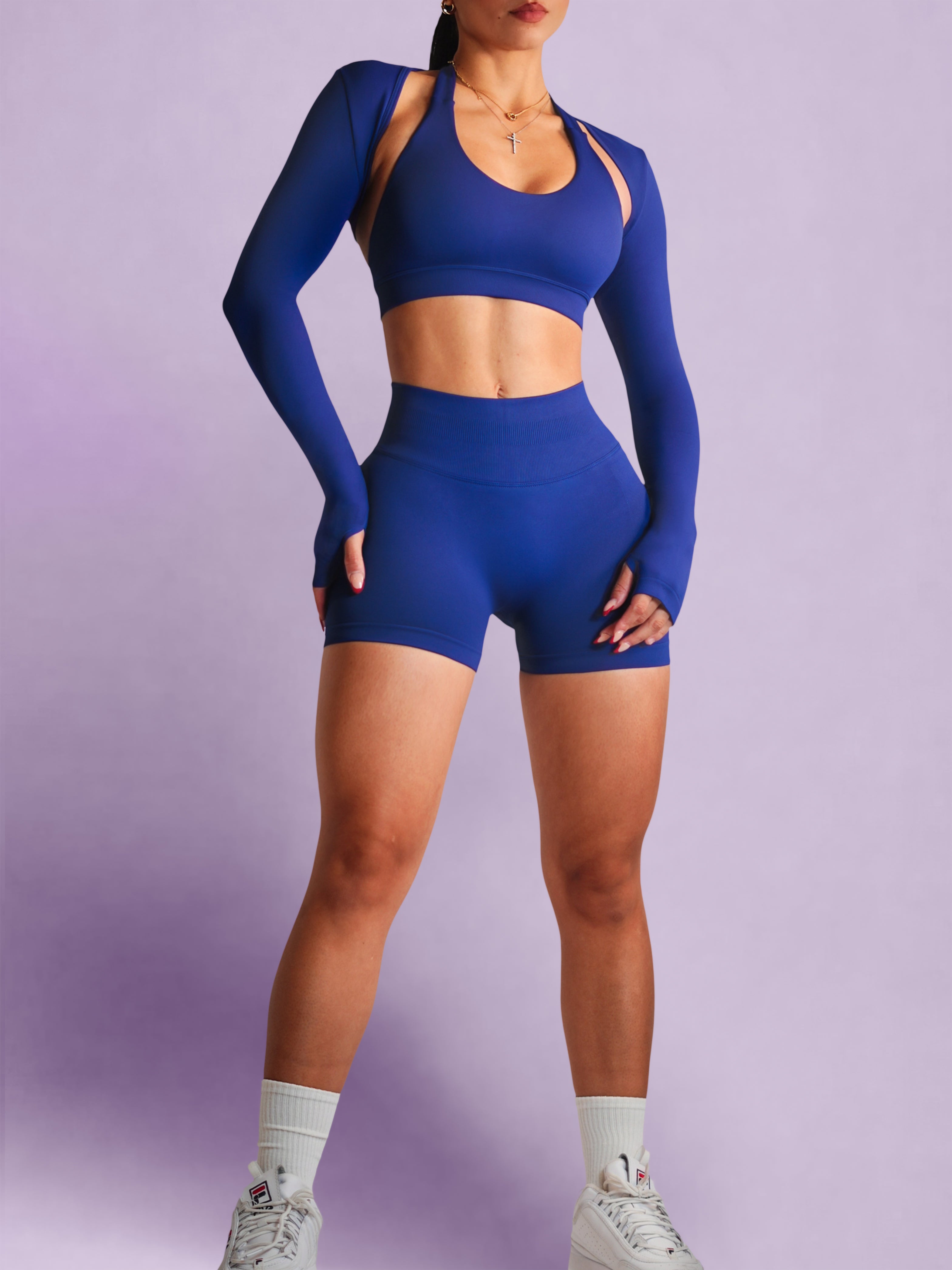 Best Glute Contouring Invisible Scrunch 3 Shorts for Women - Midnight Blue | High-Waisted Booty Lifting Workout Shorts for Gym, Running & Yoga