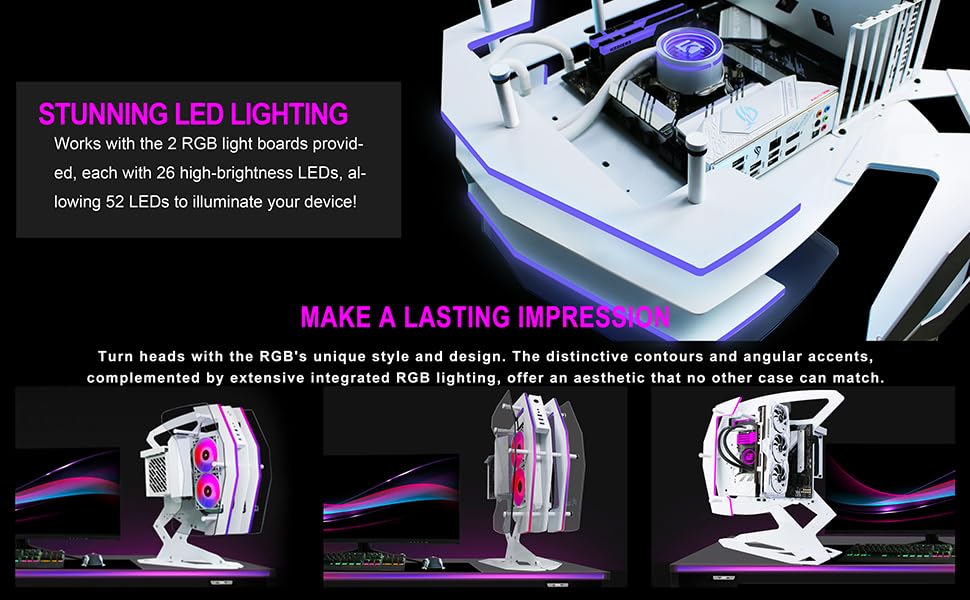 KEDIERS Innovative ATX Mid Tower PC Case - Tempered Glass Gaming Computer Case with 2 ARGB Light Boards & RGB Fans | Perfect for Gaming Rigs, Workstations & Custom PC Builds