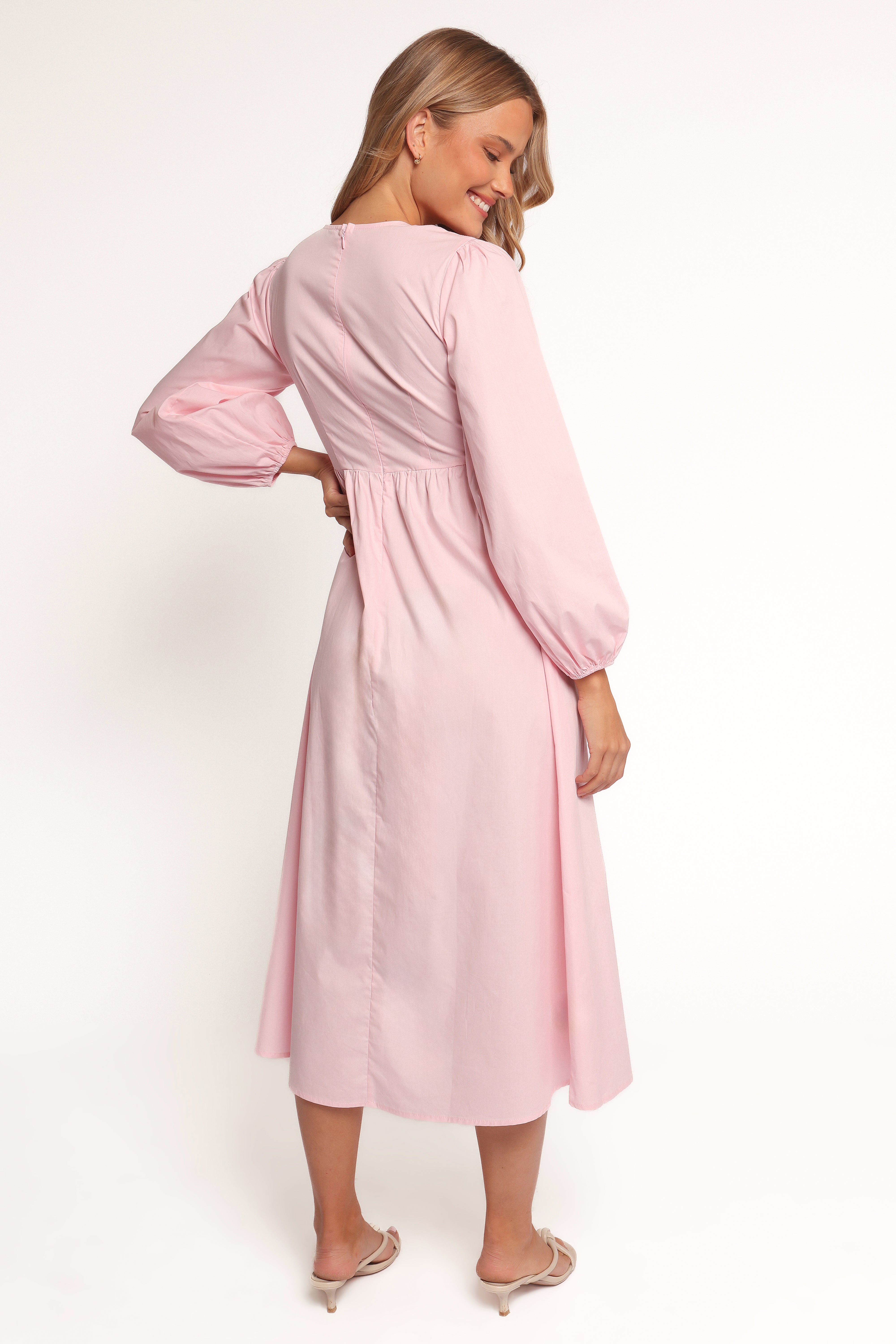 Ilyana Long Sleeve Maxi Dress for Women - Elegant Pink Flowy Formal Gown for Weddings, Parties & Special Occasions