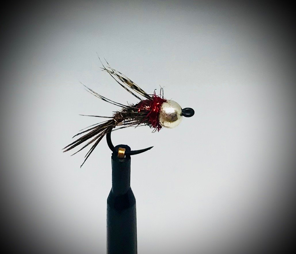 Massimo Clini Pheasant Tail Red Collar Nymph Fly Fishing Flies - Perfect for Trout, Salmon, and Bass Fishing in Rivers and Lakes