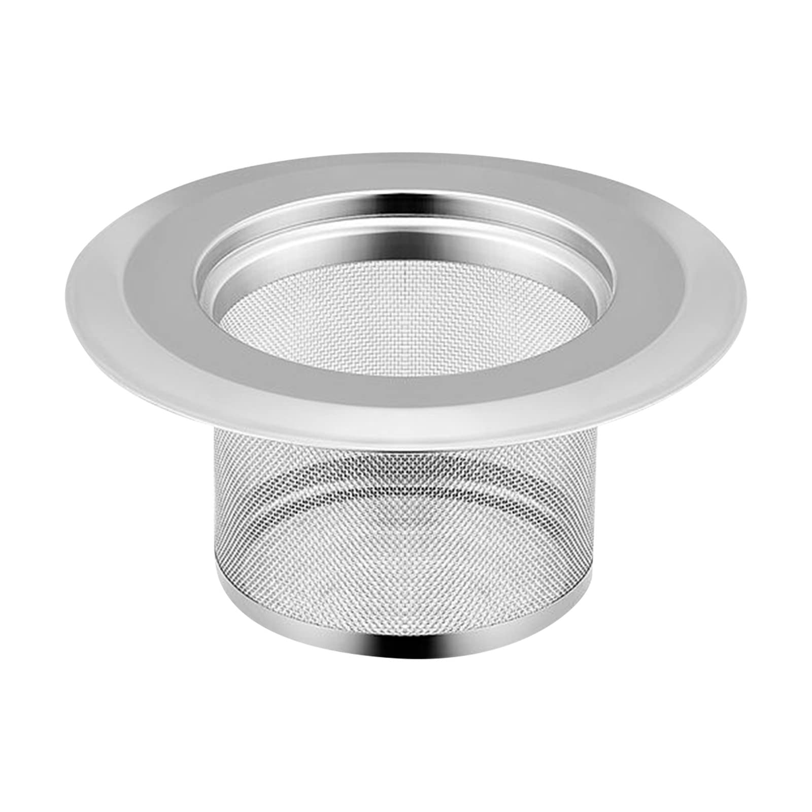 Premium Stainless Steel Kitchen Sink Strainer with Lid - Extra Wide Rim Design for Better Drainage | Durable Sink Filter for Household Kitchen | Perfect for Washing Dishes, Straining Pasta & Preventing Clogs (Silver)
