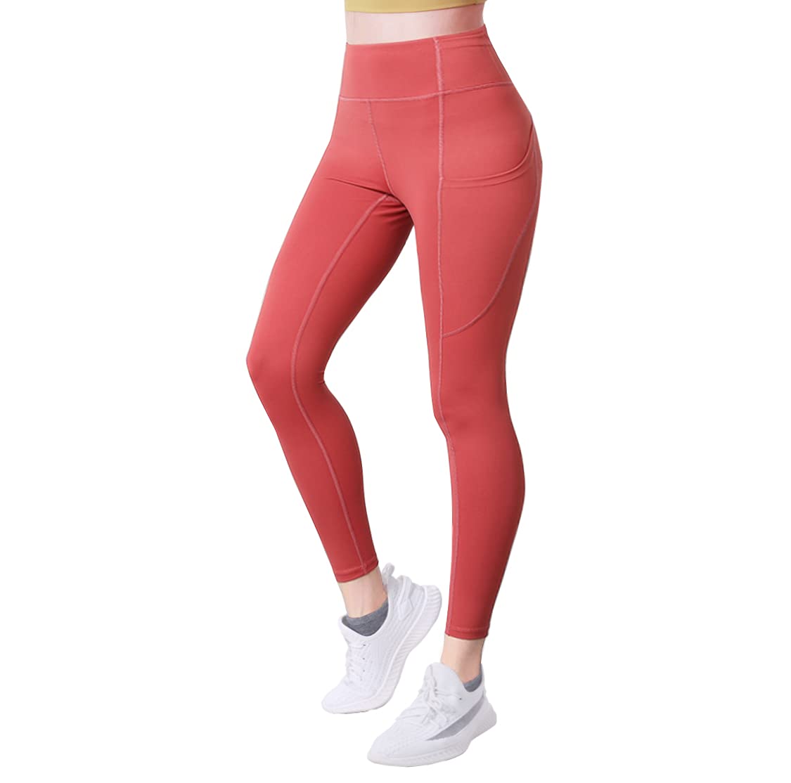 Women's High Waist Tummy Control Yoga Pants - Soft Brushed Stretchy Workout Leggings with Pockets for Gym, Running & Lounge | Slimming Support Design for Comfort & Style
