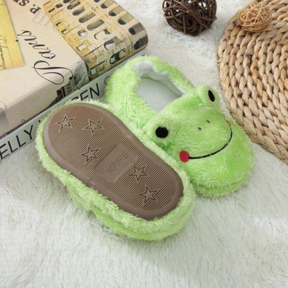 Toddler Girls & Boys Frog Slippers - Warm Winter Cotton House Shoes for Kids | Soft Non-Slip Indoor Slippers for Home, Bedroom & Playtime