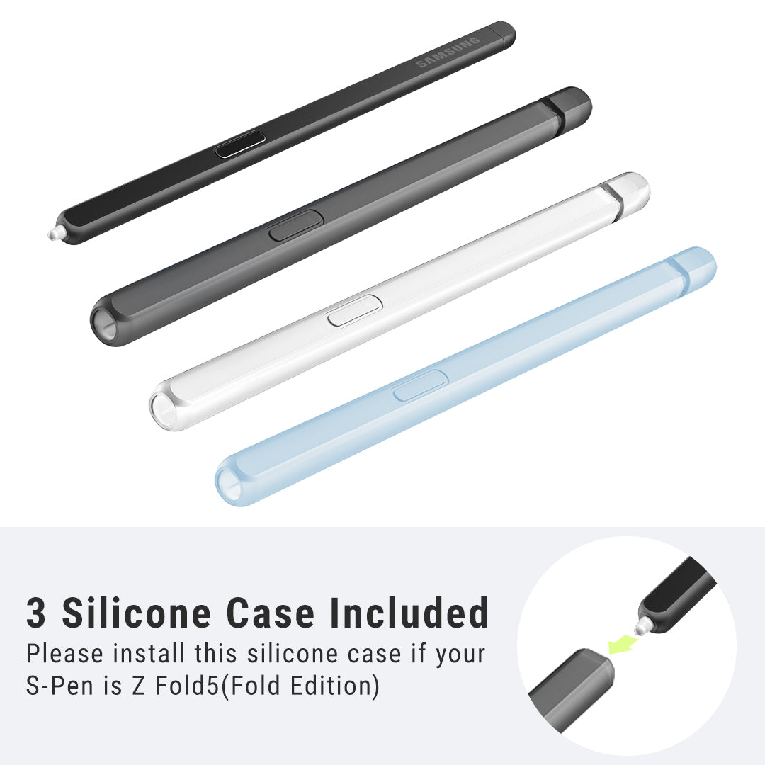 Samsung Galaxy Z Fold5 Silicone S Pen Case with Adapter (2023) - Multi-Color Protective Cover for Foldable Phones | Perfect for Work, Travel & Creative Drawing