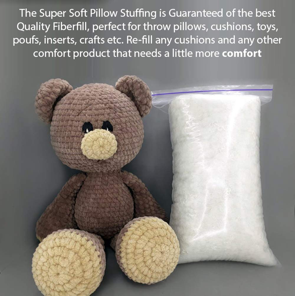 Premium 100% Virgin Hollow Fiber Filling - 2KG Soft Stuffing for DIY Toys, Pillows, Cushions, Teddy Bears & Pet Beds | High-Quality Craft Material for Home Decor & Gift Making