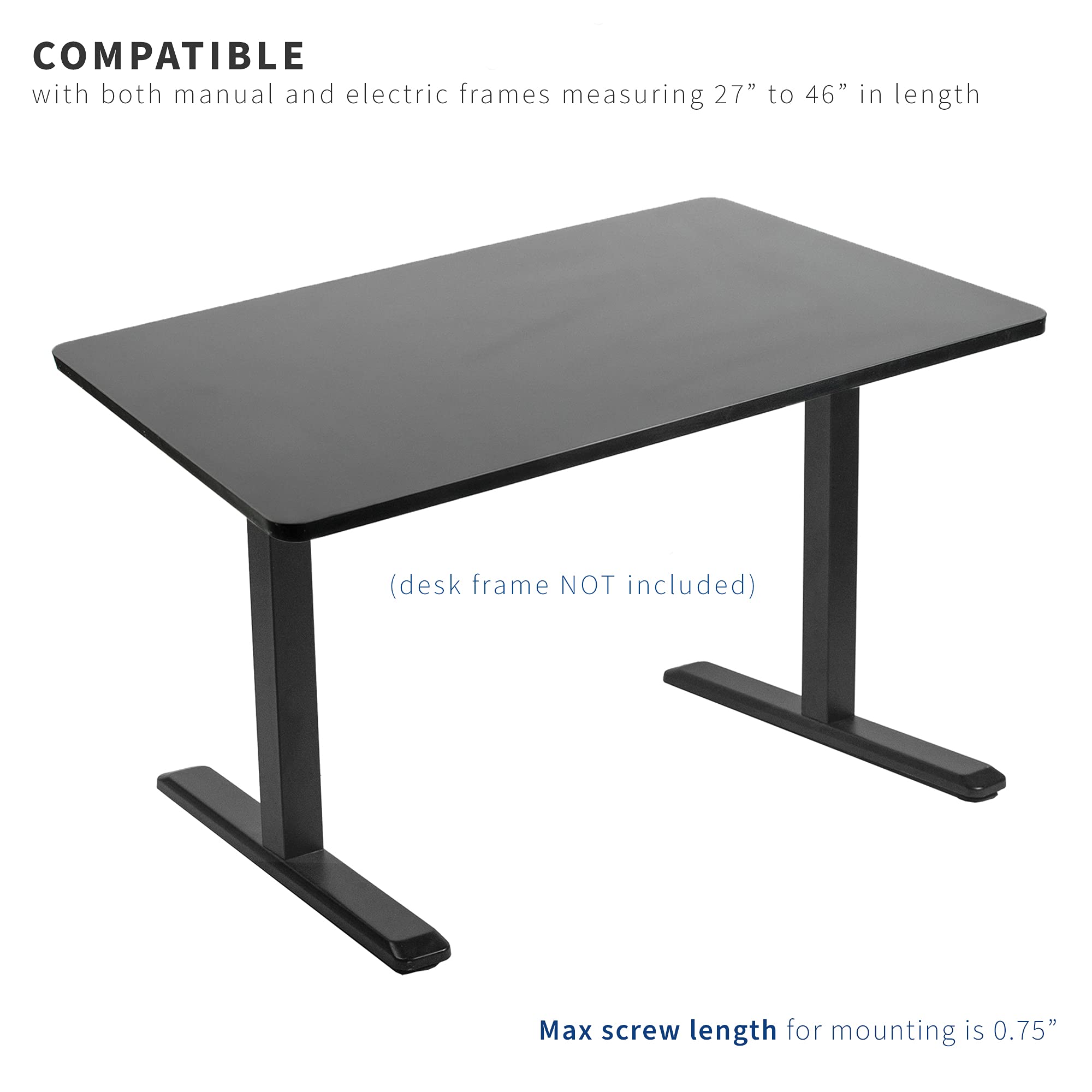 VIVO Universal 48 x 30 Inch Solid One-Piece Table Top for Standard & Sit to Stand Height Adjustable Home Office Desk Frames, Black (DESK-TOP48-30B) - Perfect for Workstations, Gaming Setups & Study Areas