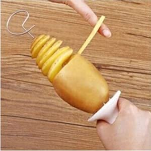 Stainless Steel Potato Twister Machine - 4 Reusable Spiral Cutter Sticks for Tornado Potato Chips Maker | Perfect for Home Cooking, Parties & Snack Making