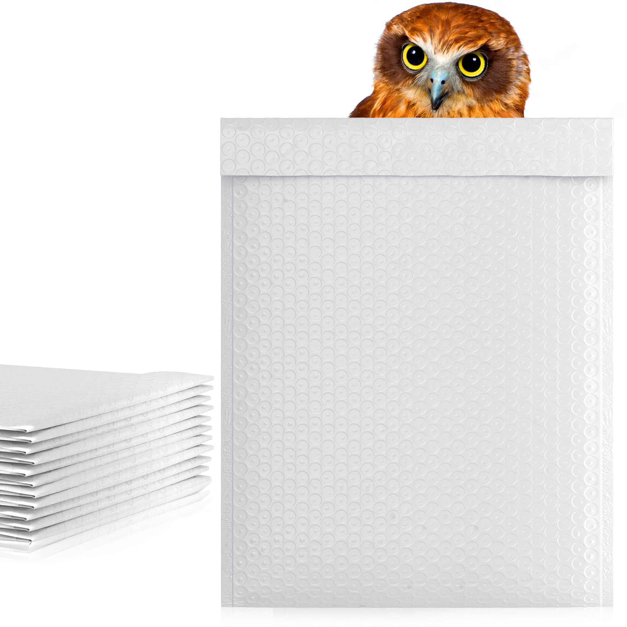 White Poly Bubble Mailers Self Seal, 14.75 x 19 Inch - 50 Pack Bubble Padded Envelopes for Shipping | Durable Waterproof Mailing Bags | Perfect for Ecommerce, Amazon FBA & Small Business Shipping