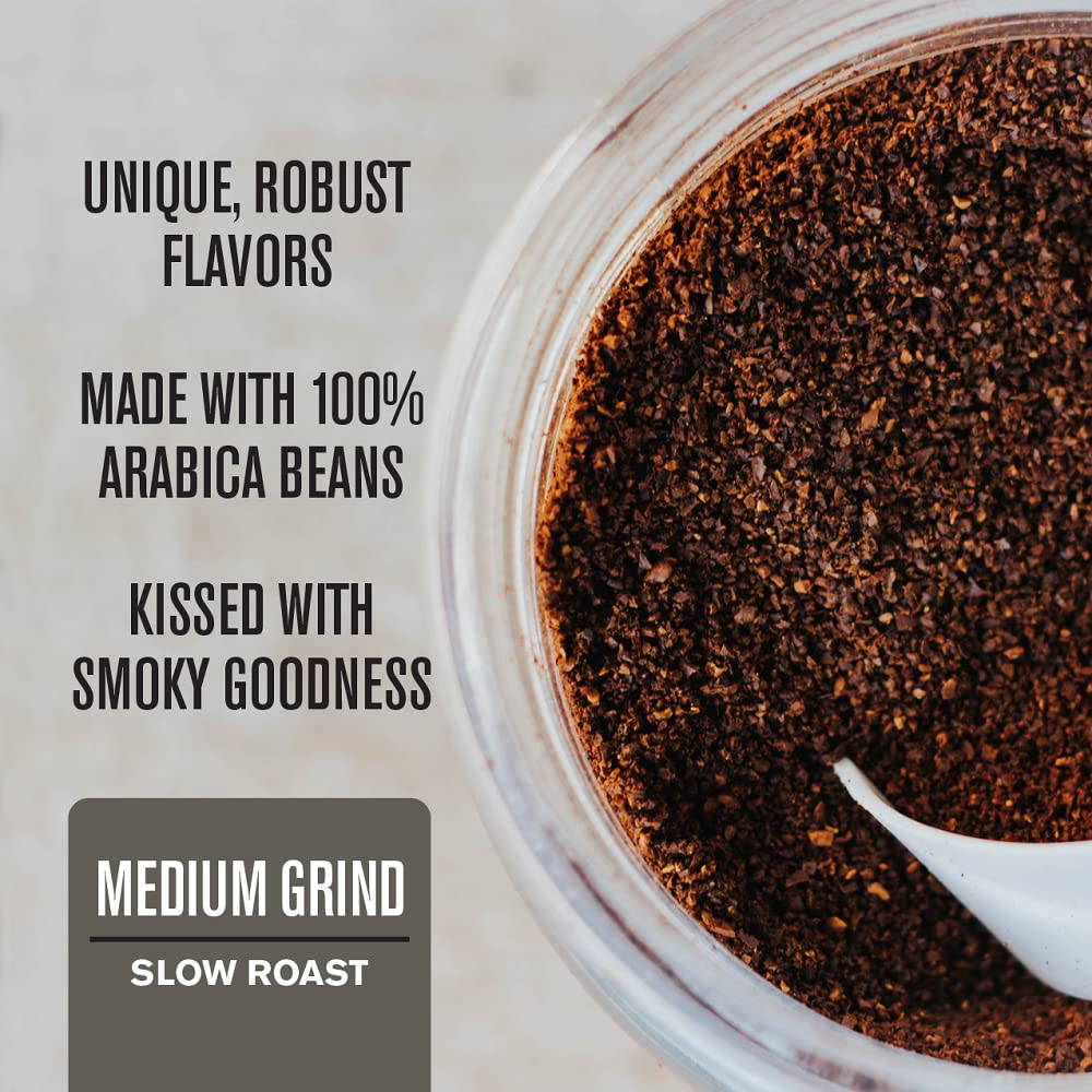 Rufus Teague Pitmaster Blend Ground Coffee - Gourmet Fresh Dark Roast Smoke Roasted Java, Medium Grind, 12 oz Bag (2-Pack) - Perfect for BBQ Enthusiasts & Coffee Lovers