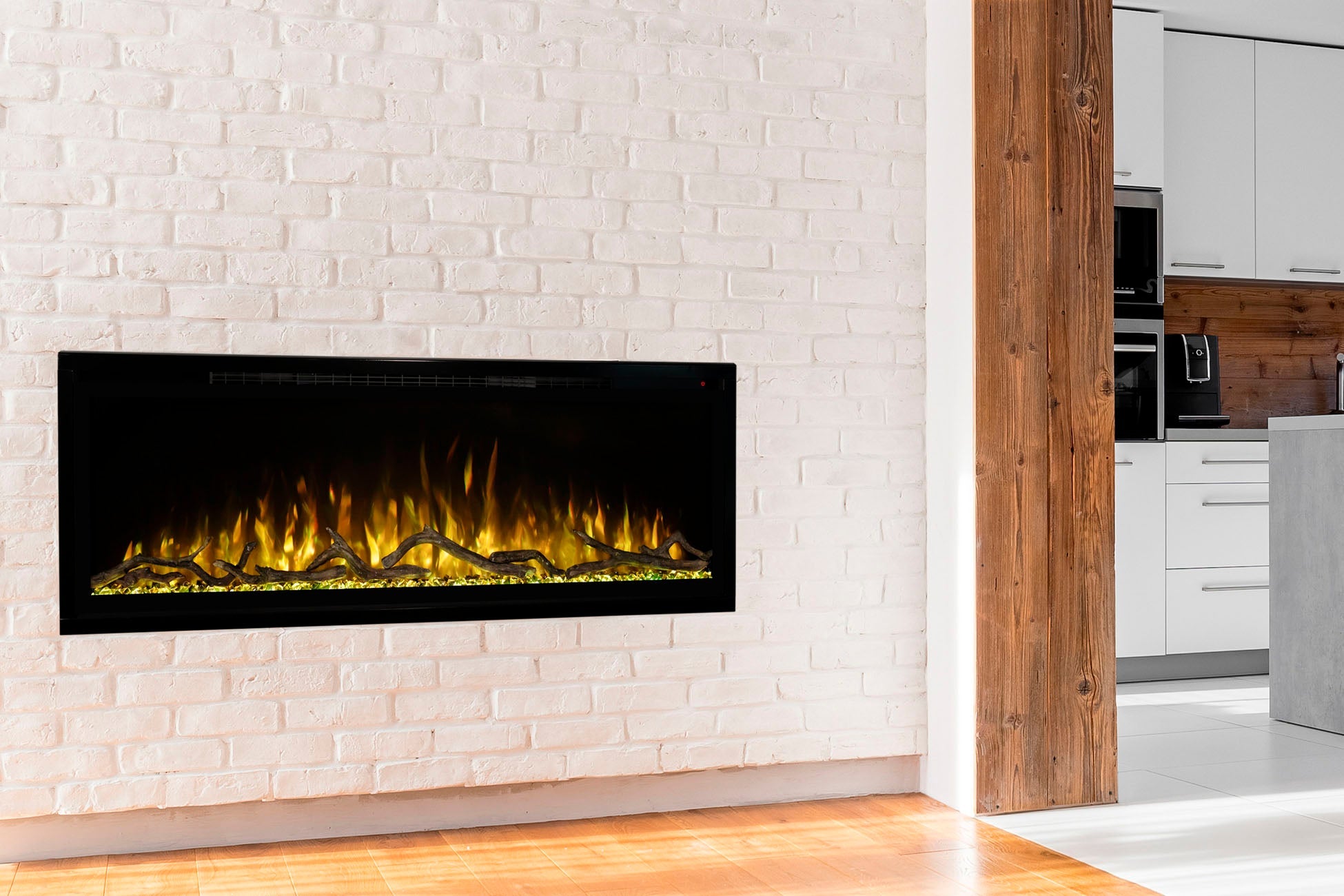 Modern Flames Spectrum Slimline 60-Inch Wall Mount or Recessed Linear Electric Fireplace - Perfect for Living Room, Bedroom & Office Heating & Decor