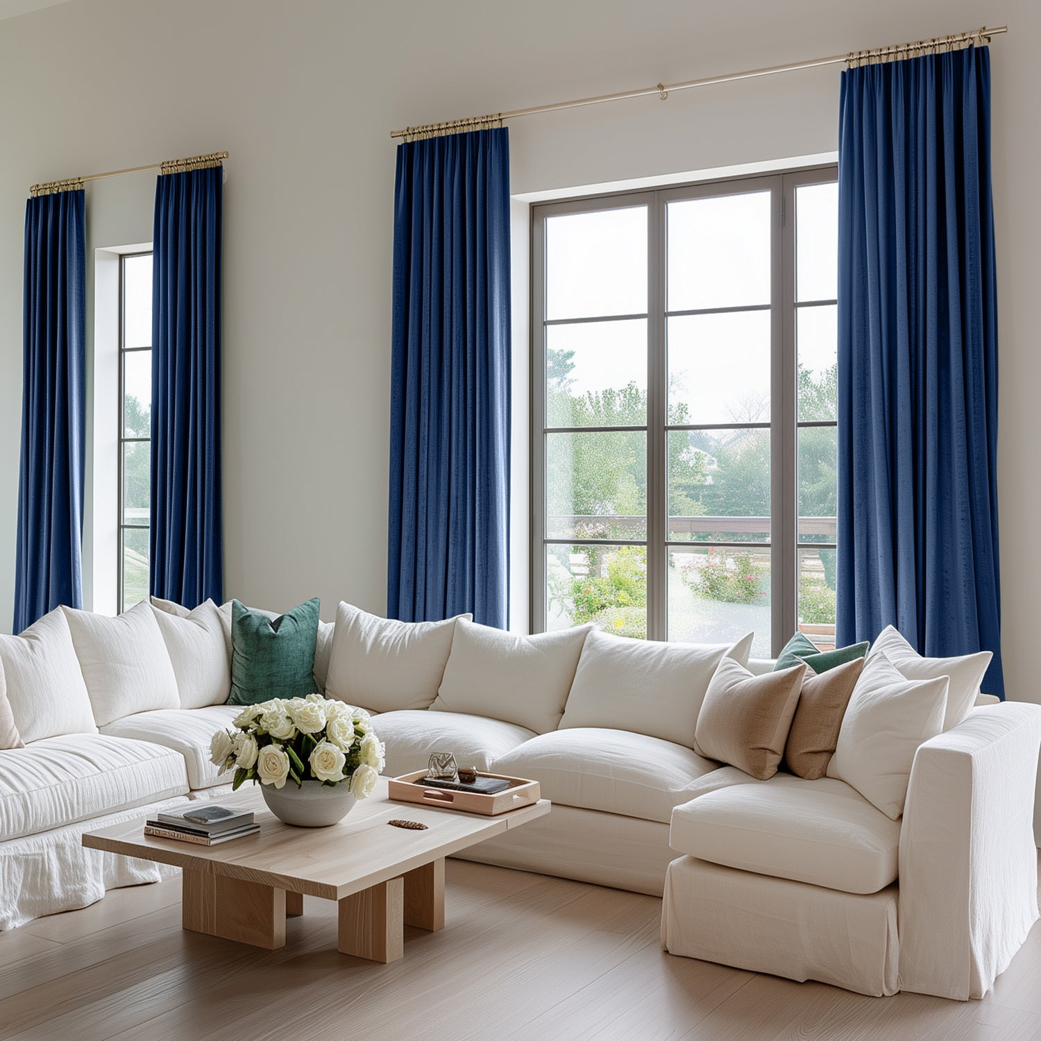 Custom Pisces Blue Heritage Plush Velvet Curtains for Living Room & Bedroom - Soft Blackout Drapes for Home Decor & Window Treatment